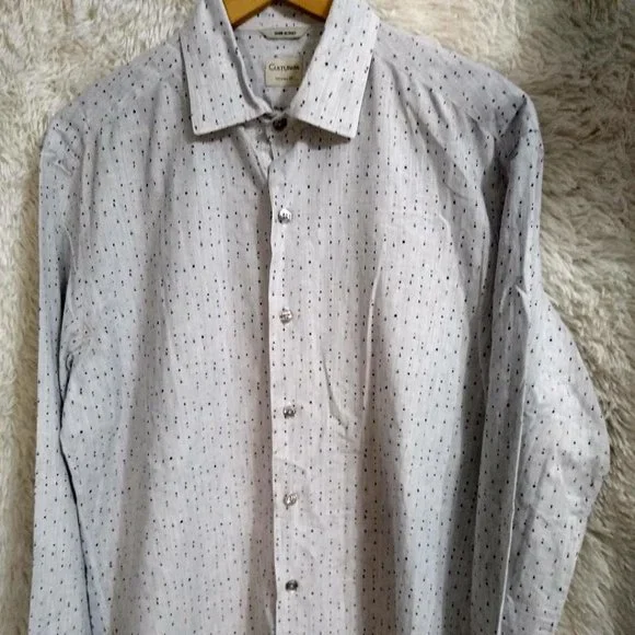 culturata dress shirts Culturata Roma Dress Shirt Mens size 16.5/42 Button Up Blue Check Plaid Collared